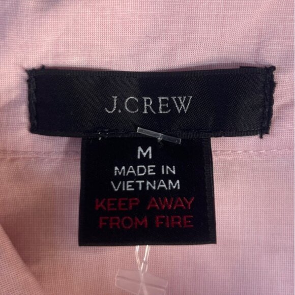 J Crew Front Button Pajama Shirt Womens Medium Pink Cotton Long Sleeves - Picture 5 of 8